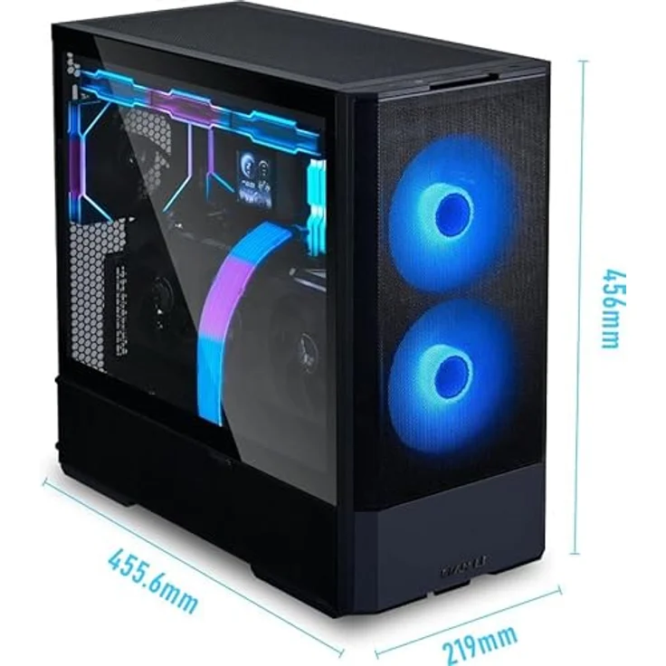 Lian Li LANCOOL 207 PC Gehäuse, Midi-Tower, ATX, Tempered Glass - schwarz, viel Platz für Hardware, hervorragender Airflow, integriertes Kabelmanagement – Bild 3