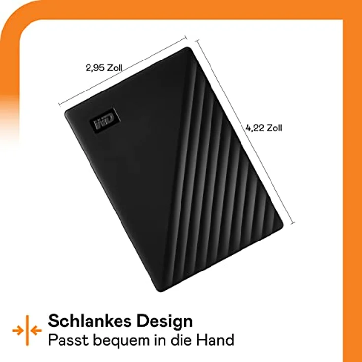 WD My Passport (6 TB), Externe Festplatte, Schwarz mit Backup-Software und Passwortschutz – Bild 3