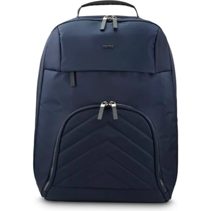 Hama Rucksack für Laptop (Laptopfach gepolstert für Laptops bis 16,2“, Tabletfach für 14,6“, Laptoprucksack mit 2 Vordertaschen und 1 Innenfach, ultraleichter Daypack) dunkelblau – Bild 1
