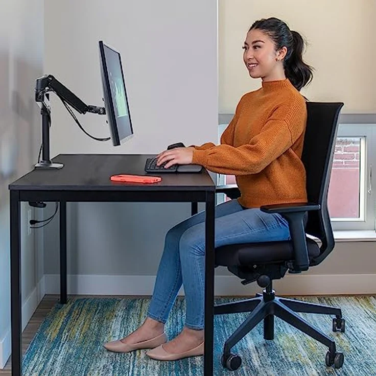 Ergotron LX Monitor Arm mit hoher Säule, Tischhalterung für Monitore bis 86,4 cm (34"), max. Traglast 11,3 kg, schwarz – Bild 3