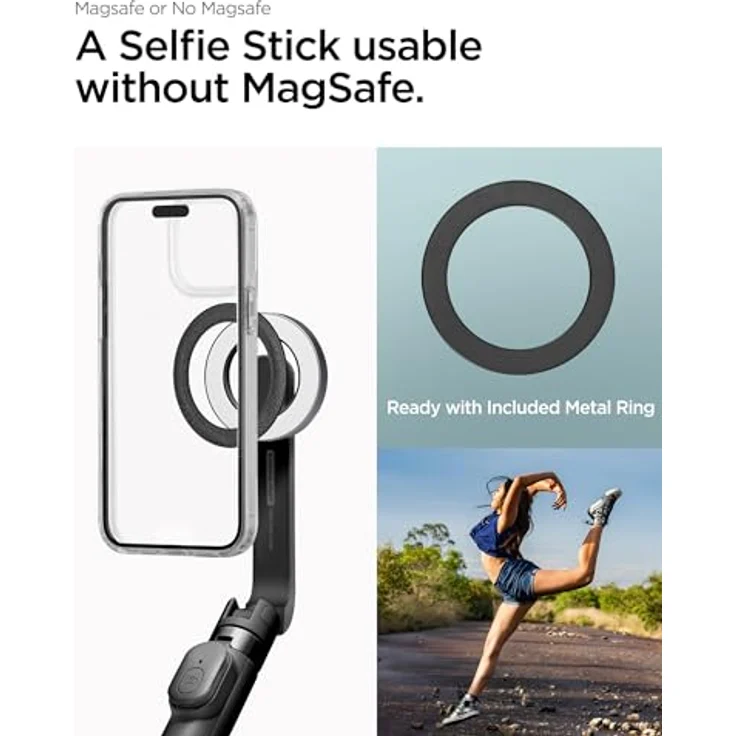 Spigen S571W MagSafe Tripod, Selfie Stick mit stabiler Konstruktion und Bluetooth-Fernbedienung, Schwarz – Bild 2