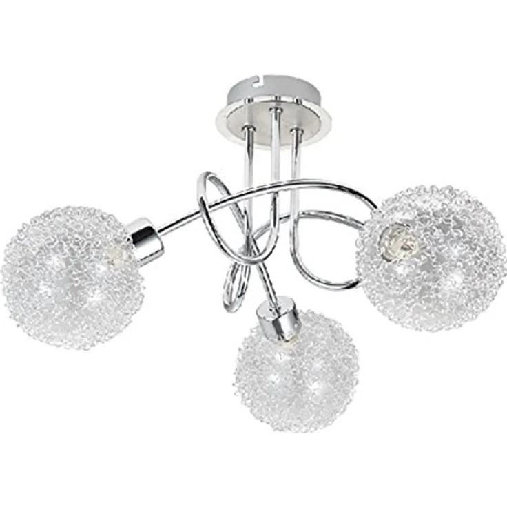 Trango 3-flammig Deckenleuchte 1002-38 Chromoptik mit inkl. 3x 3,5 Watt G9 LED Leuchtmittel 3.000K warmweiße Lichtfarbe - Badleuchte, Flurleuchte, Küchenleuchte, Deckenlampe, Kronleuchter – Bild 1