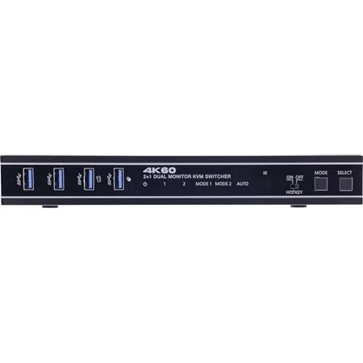 InLine KVM Switch 2-fach, HDMI, 4K@60Hz, Dual Monitor, robustes Metallgehäuse, Schwarz – Bild 4