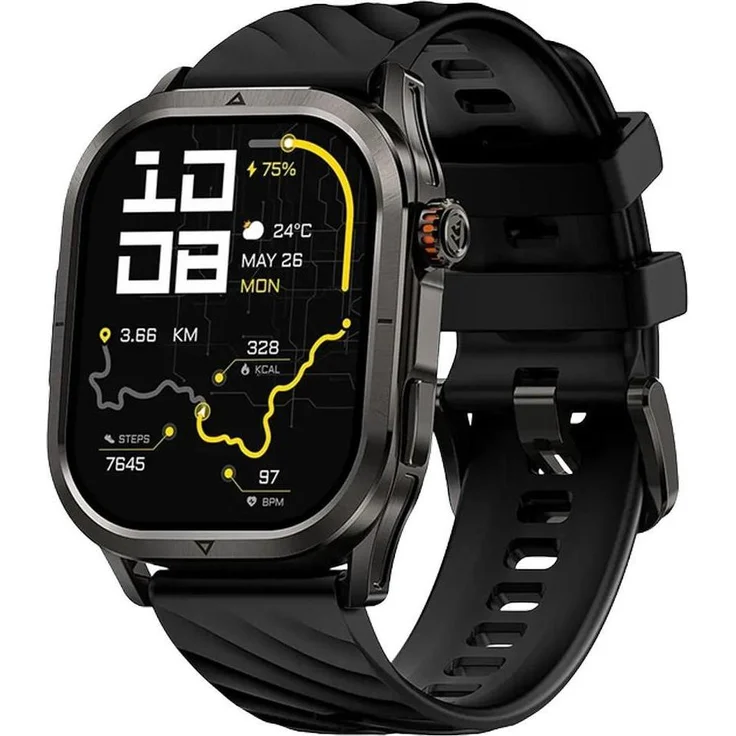 Kospet Smartwatch Magic P10, 1,43 Zoll AMOLED, wasser- und staubdicht IP69K, Dualband-GNSS, Edelstahlgehäuse, Schwarz