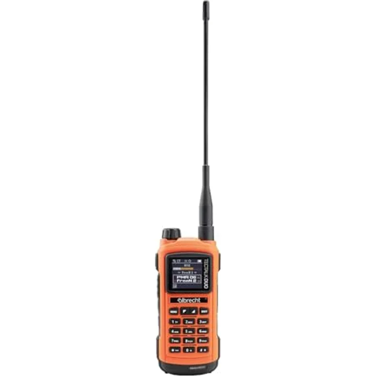 Albrecht Tectalk Duo 29149, PMR & Freenet Funkgerät mit UKW Radio, VOX Freisprechfunktion, Taschenlampe, orange – Bild 1
