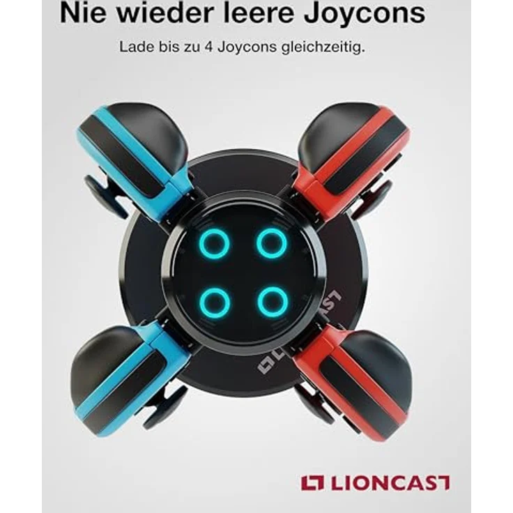 Lioncast Joy-Con Quad-Charger für Nintendo Switch, Controller Ladestation mit stabilem Stand, LED-Ladeanzeige – Bild 4