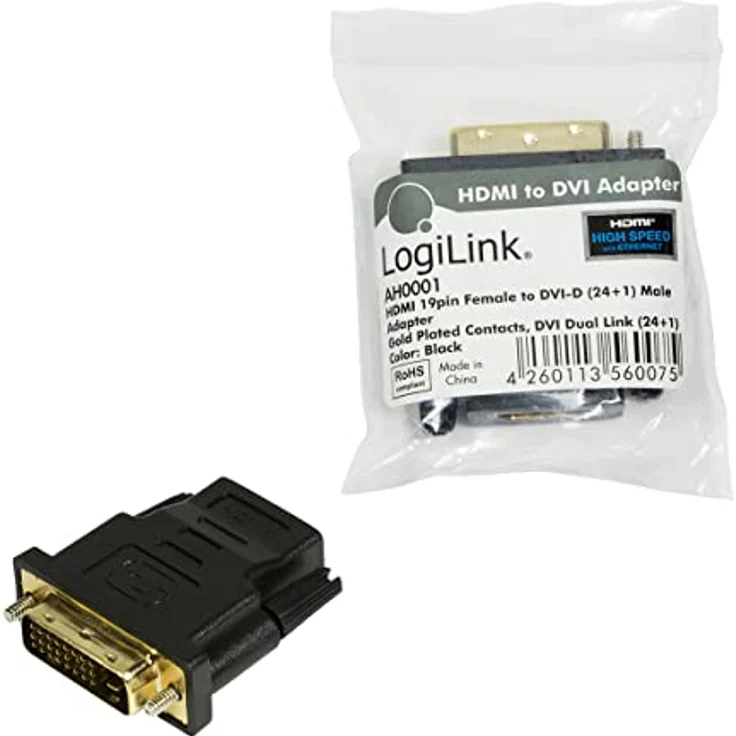 LogiLink HDMI zu DVI-D Adapter Digital (DVI Dual Link Belegung 24+1), unterstützt alle HDTV und HD ready Standards – Bild 6