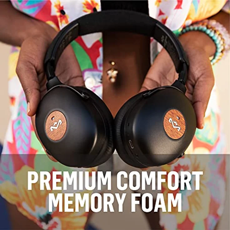 House of Marley Bluetooth Kopfhörer kabellos over-ear 'Positive Vibration XL ANC' - Kopfhörer ohne Kabel mit integriertem Mikrofon - Headphones / DJ Kopfhörer aus nachhaltigen Materialien (Rosegold) – Bild 5