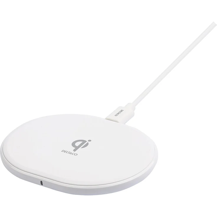 Deltaco QI-1039, Wireless Charger mit 10 W, Qi-zertifiziert, USB-C, weiß