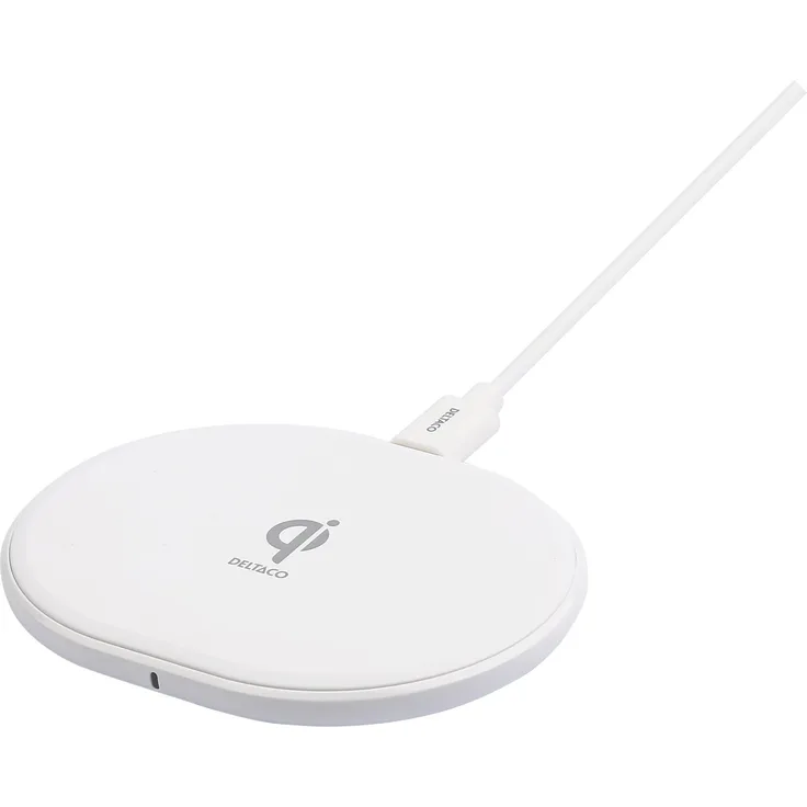 Deltaco QI-1039, Wireless Charger mit 10 W, Qi-zertifiziert, USB-C, weiß