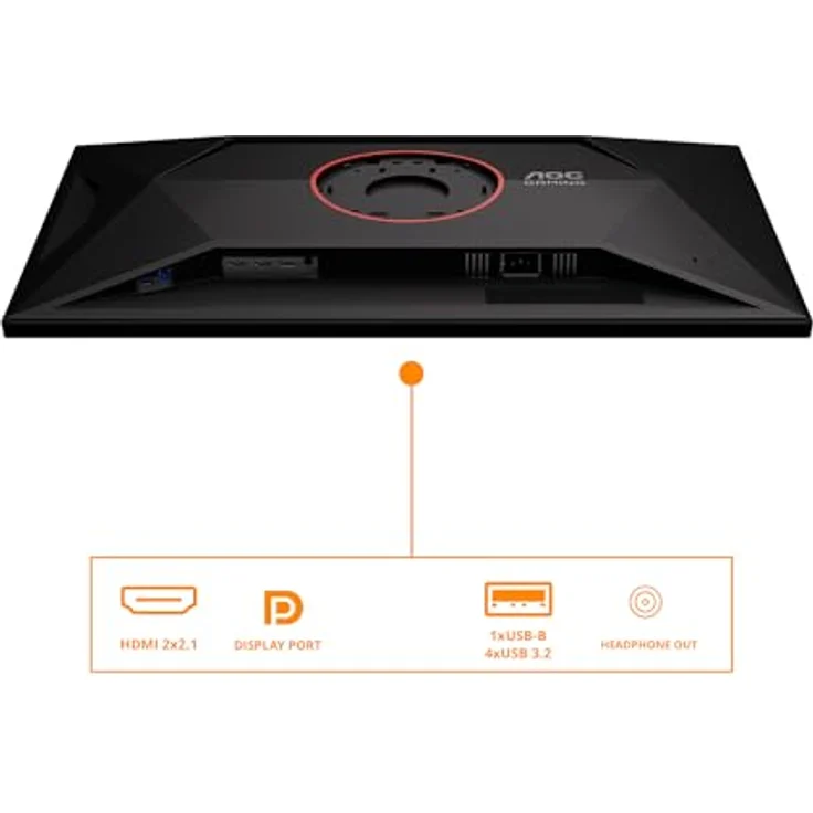 AOC U32G4U 31,5 Zoll UHD Monitor, 160Hz Fast IPS, 1ms GtG, G-Sync Comp., HDR400, ergonomische Höhenverstellung, Schwarz/Rot – Bild 4