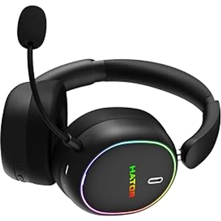 HATOR Phoenix 2 Wireless Gaming-Headset mit 40mm Hi-Res Treibern, Hybrid ANC, Spatial Audio, bis zu 45h Akku, inkl. Hardcase – Schwarz – Bild 2