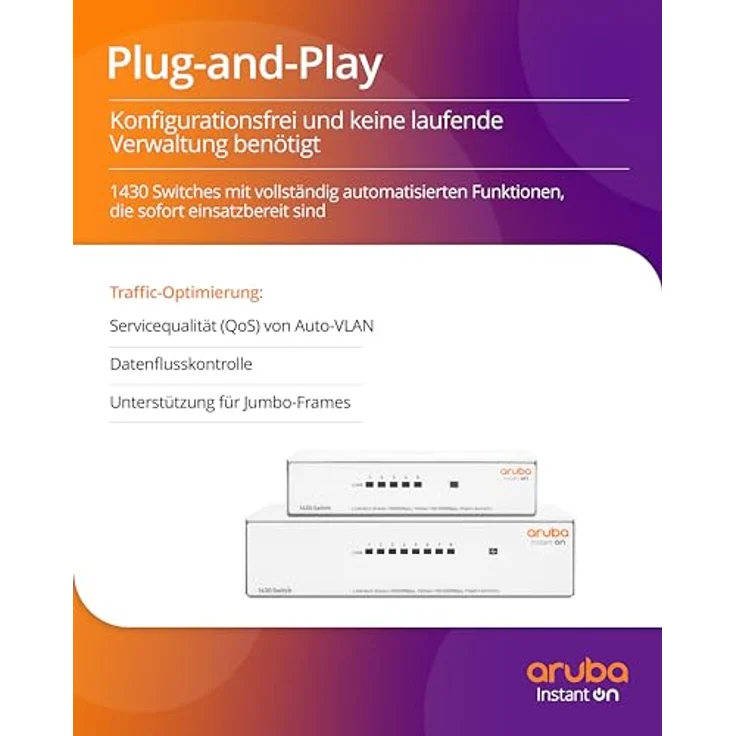 Aruba Instant On 1430 Switch R8R45A (8 Ports), Netzwerk Switch – Bild 5