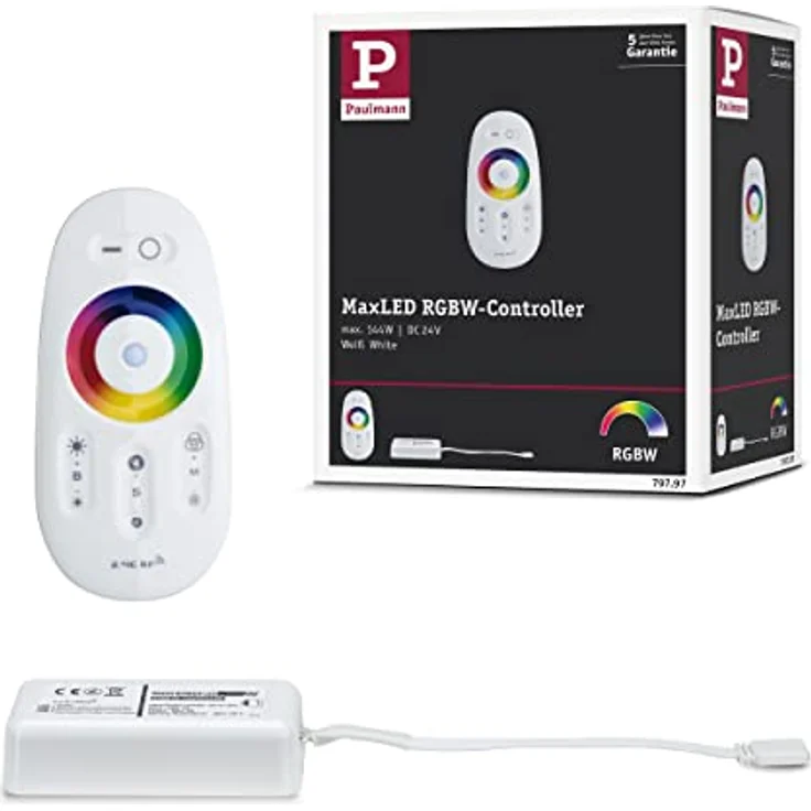 Paulmann 79797 Stripe MaxLED RGBW Controller max. 144 Watt dimmbar Lichtband Weiß Lichtstreifen Kunststoff LED Band – Bild 1