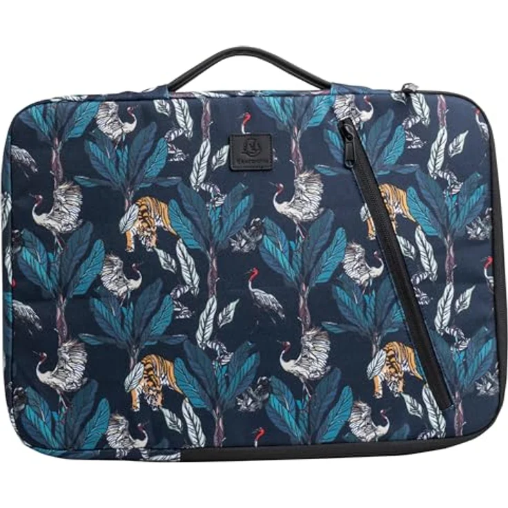 Exacompta SLEEVE 13-14 Inch, Notebooktasche aus recyceltem Polyester, wasserabweisend, mit einziehbarem Griff und Gummiband, Blau – Bild 1