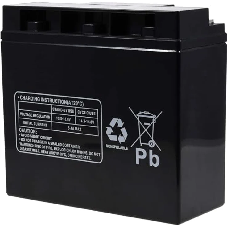 akku-net MP18-12I VDs, 12V Bleiakku, 18Ah, wartungsfrei, Schwarz – Bild 2