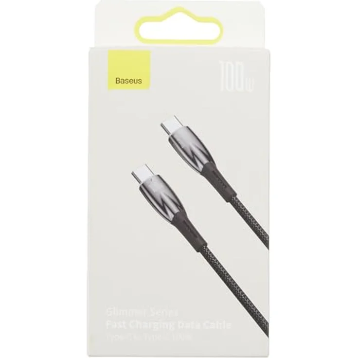 Baseus Glimmer Serie USB-C Ladekabel 100W PD Schnellladung, 2m, Schwarz, 480Mb/s Datenübertragung – Bild 1