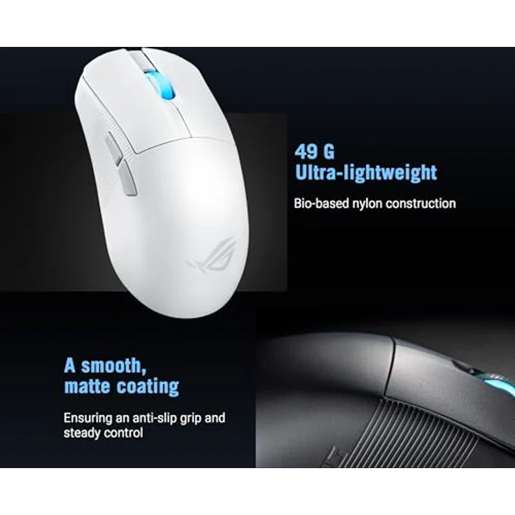 Asus ROG Harpe Ace Mini WE Gaming-Maus (RF kabellos + Bluetooth, USB) 49g halbsymmetrische Maus mit 42.000 dpi – Bild 4