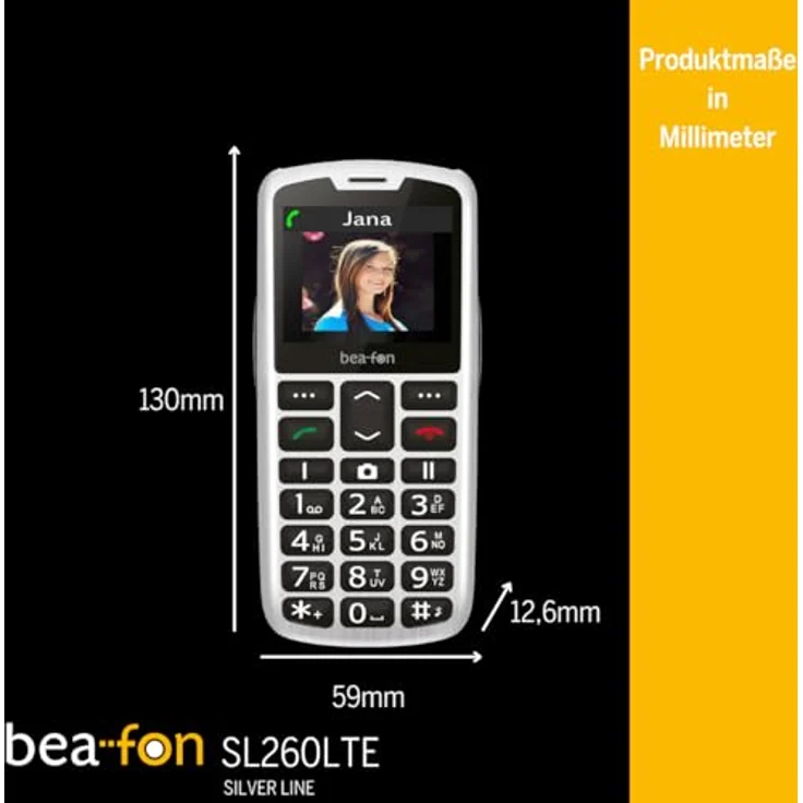 Beafon SL260 4G Smartphone, 5,59 cm (2.2 Zoll), Single SIM, Schwarz-Silber, Bluetooth, Micro SD, 1000mAh Akku – Bild 7
