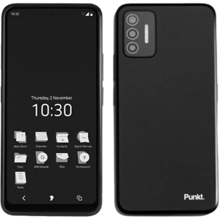 Punkt. MC02 5G Secure Phone, Smartphone mit Apostrophy OS, Integriertes VPN, Datenschutz und Digitale Sicherheit, 128 GB Speicher, 6 GB RAM, Dual SIM, Unlocked - Schwarz – Bild 1