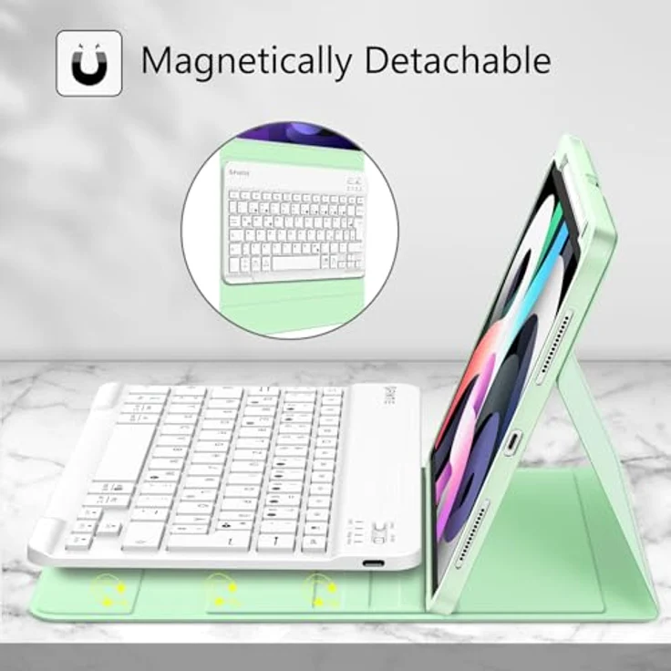 Fintie Tastatur Hülle für iPad Air 11 Zoll M2, iPad Air 6/5/4 (2024/2022/2020) 10,9 Zoll, magnetisch Abnehmbarer Keyboard mit Stifthalter – Bild 3