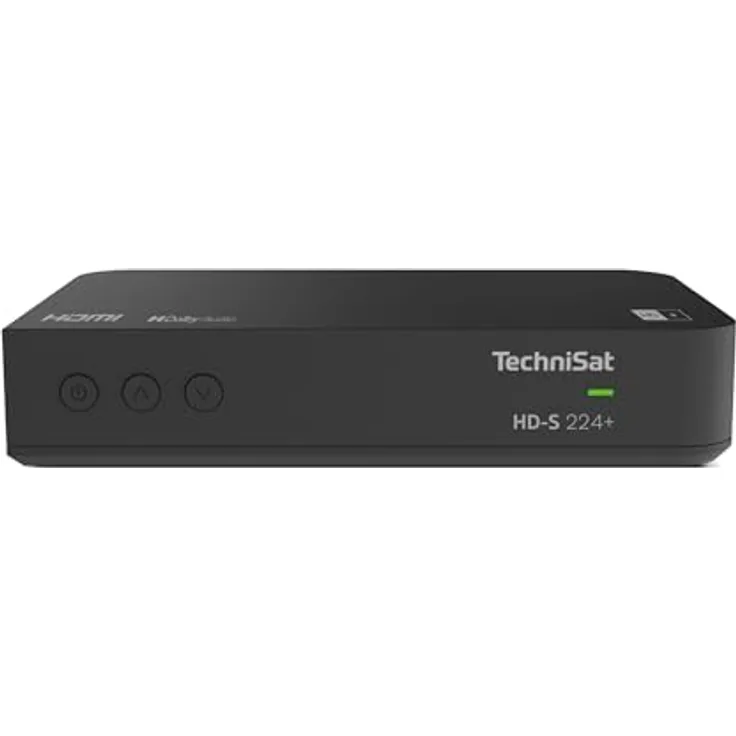 TechniSat HD-S 224+ - Kompakter HD-Satelliten Receiver mit HD+ Senderpaket für 6 Monate (DVB-S2, Timeshift-Funktion, HDTV, HDMI, USB Mediaplayer, 7-Tage EPG, 12 Voltbetrieb, Fernbedienung) in schwarz