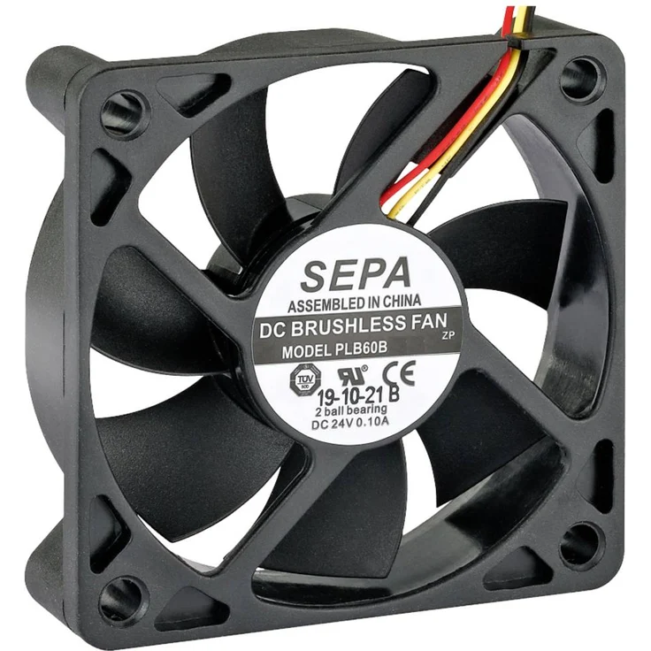 SEPA PLB60B12FSE33A, Axiallüfter 12 V/DC mit 27.6 m³/h, kugelgelagert, 60 x 60 x 15mm