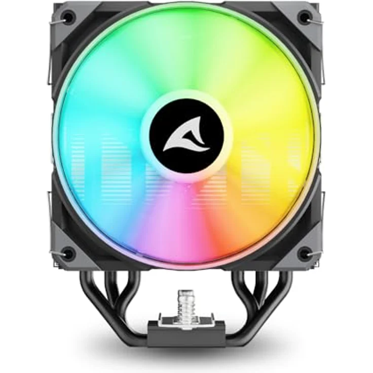 Sharkoon A50 RGB Black Air Cooler, CPU Kühler mit 230W TDP und variabler Lüftergeschwindigkeit, Schwarz – Bild 5