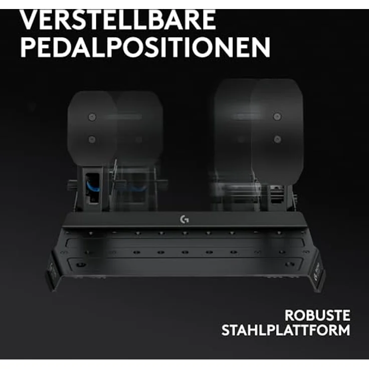 Logitech G RS Pedals – Sim-Racing-Pedale mit 75-kg-Loadcell-Bremse, einstellbaren Pedalpositionen und robustem Stahlrahmen – Schwarz – Bild 4