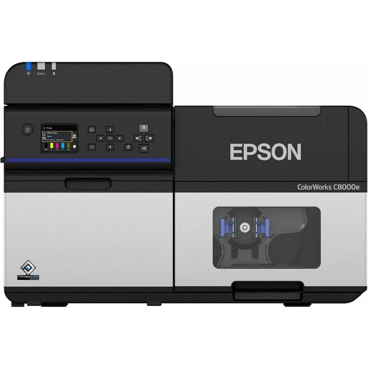 Epson ColorWorks C8000e (BK), Etikettendrucker mit automatischem Papierschneider, Tintenstrahl, farbig, Rolle (11,2 cm)