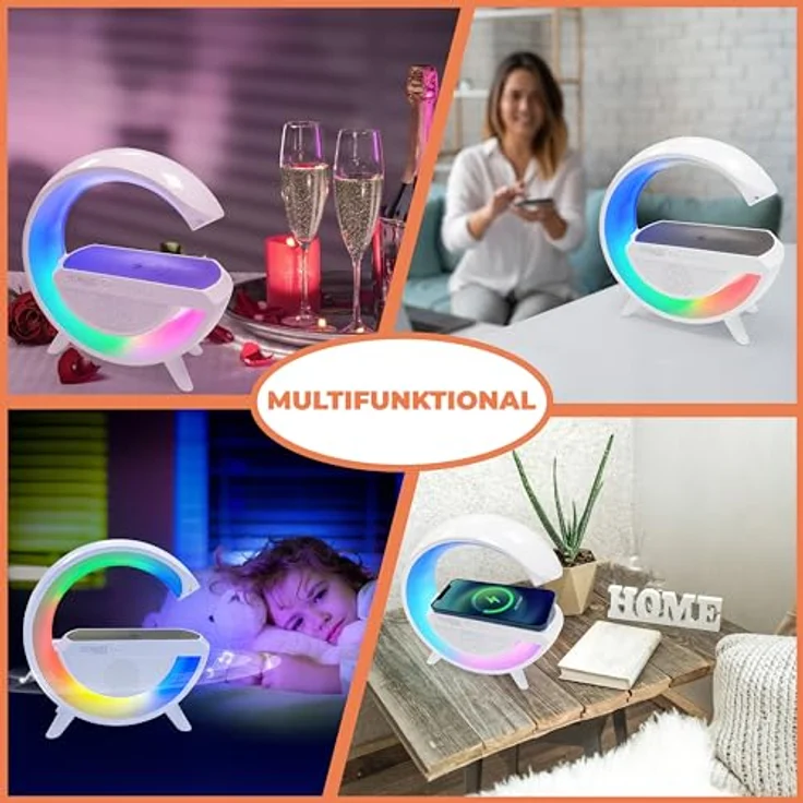 Technaxx TX-264, kabelloses LED-Nachtlicht mit 10W Ladestation, 6 RGB-Modi, Bluetooth V5.3 und 2000mAh Akku – Bild 2