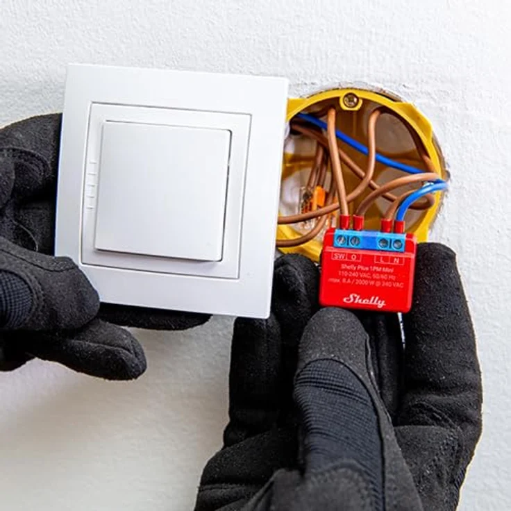 Shelly Plus 1PM Mini | Wlan & Bluetooth intelligentes Relais, 1 Kanal 8A, mit Leistungsmessung | Hausautomation | Kompatibel mit Alexa & Google Home | iOS Android App | Kein Hub nötig – Bild 5