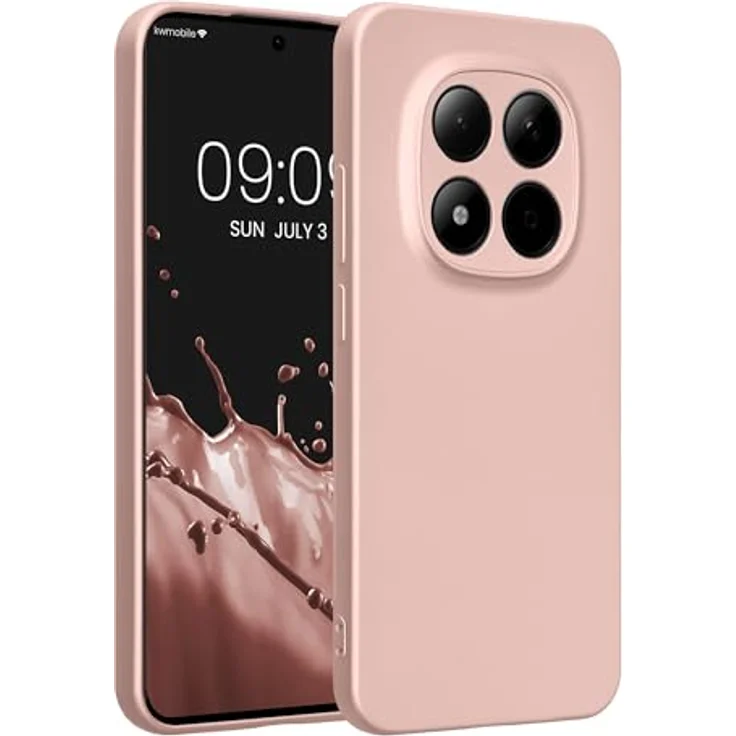kwmobile Handyhülle für Xiaomi Redmi Note 15 Pro 5G, weiche Silikon Case in Metallic Rosegold mit reißfestem und rutschfestem Design – Bild 1