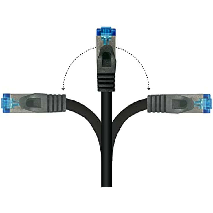 Good Connections® SmartFLEX Cat.6A Patchkabel - 50 cm / 0,5 m - Hochflexibles kurzes 10-GIGABIT PREMIUM-Ethernetkabel KUPFERLEITER / CU - Rastnasenschutz - S/FTP PiMF - halogenfrei (LSZH) - 500MHz - S – Bild 5