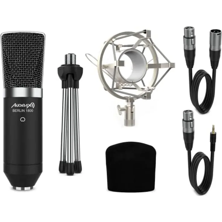 Audibax Berlin 1800 Silver Pack Micrófono Studio Gran Diafragma