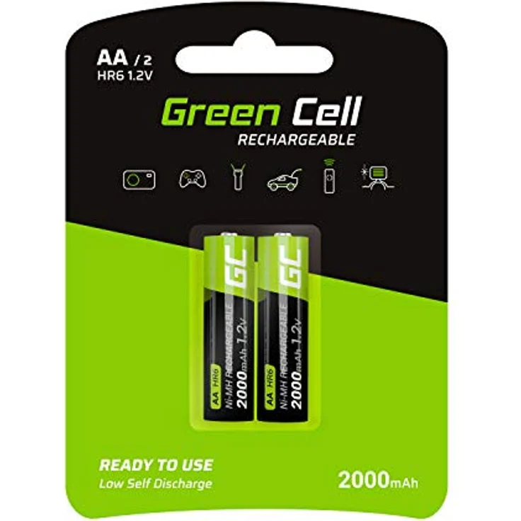 Green Cell HR6 Mignon (AA)-Akku NiMH 2000 mAh 1.2V 2St. – Bild 2