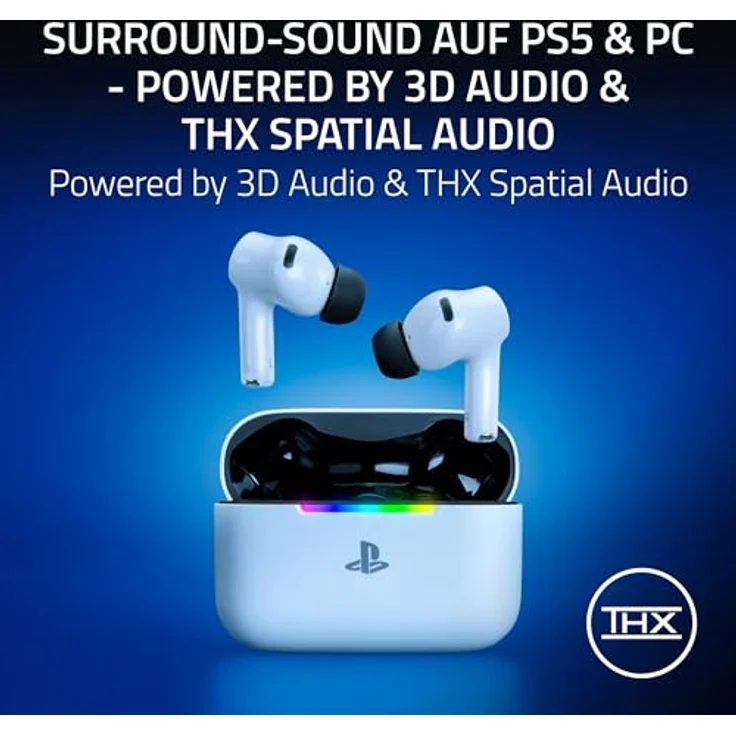 RAZER Hammerhead V3 X, In-ear Wireless Gaming Earbuds mit Bluetooth für PS5, weiß – Bild 6