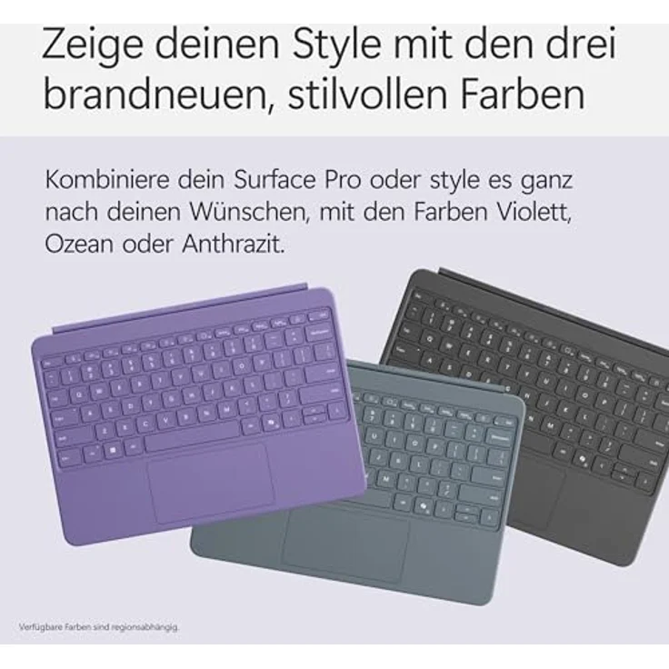 Microsoft Surface Pro 12" Keyboard mit Slim Pen, kompatibel mit Surface Pro (1. Edition), Violett, mit Hintergrundbeleuchtung und 360 Grad Scharnier – Bild 4