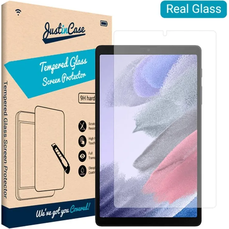 Just in Case Gehärtetes Glas Clear Displayschutzfolie für Samsung Galaxy Tab A7 Lite, Tablet Schutzfolie aus gehärtetem Glas, transparent