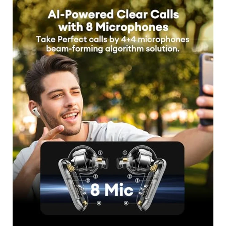 Edifier NeoBuds Pro 2 Multi-Channel Aktive Geräuschunterdrückungs Ohrhörer mit Spatial Audio, Hi-Res Sound, LDAC & LHDC, AAC, 8 Mikrofone für klare Anrufe, Bluetooth 5.3, Schnellladung, Elfenbein – Bild 5