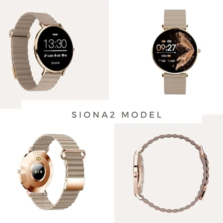 XCOAST SIONA 2 Wave Sand Flache Smartwatch - 40mm Durchmesser, 1,32" AMOLED, Wasserdicht, Puls, Blutdruck, Blutsauerstoff, 21 Sportmodi, 7 Tage Akku, iOS & Android – Bild 3