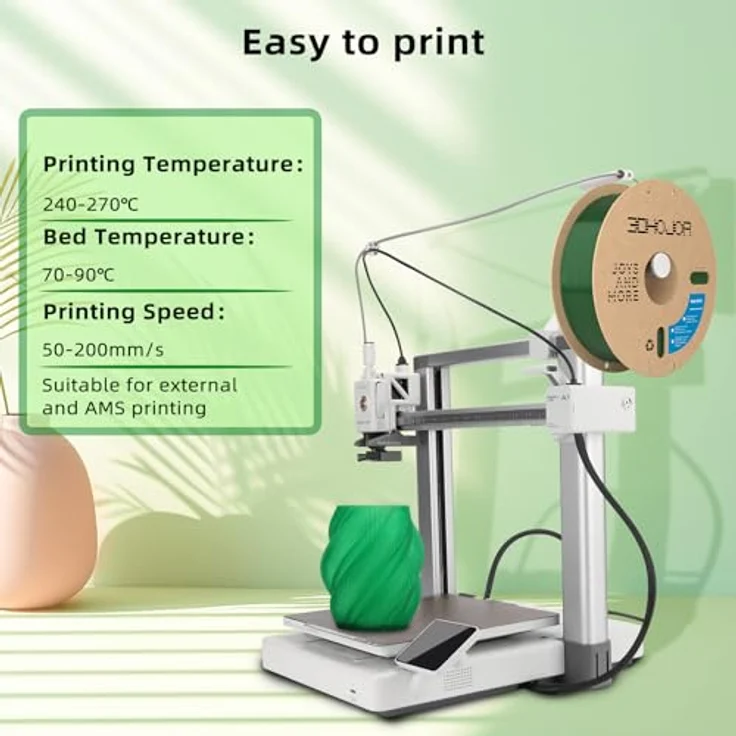 3DHOJOR PETG Filament 1.75mm, transparent, grün, blau, orange, hohe Zähigkeit und Druckstabilität, 1KG*4 – Bild 3