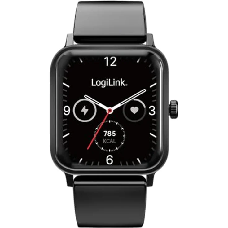 LogiLink Edge Smartwatch, 1,83 Zoll Touchscreen, IP68 wasserdicht, Bluetooth 5.2, Herzfrequenzüberwachung, personalisierbares Zifferblatt – Bild 6