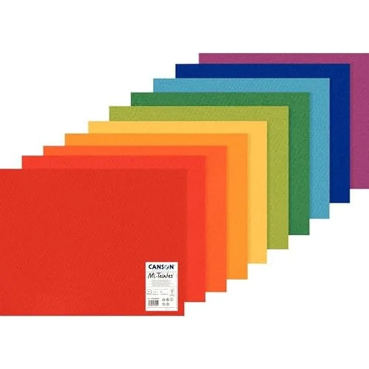 Beutel mit 10 Blättern, halb-gefärbt, 50 x 65 cm, 160 g/m², verschiedene Farben (10 Stück)