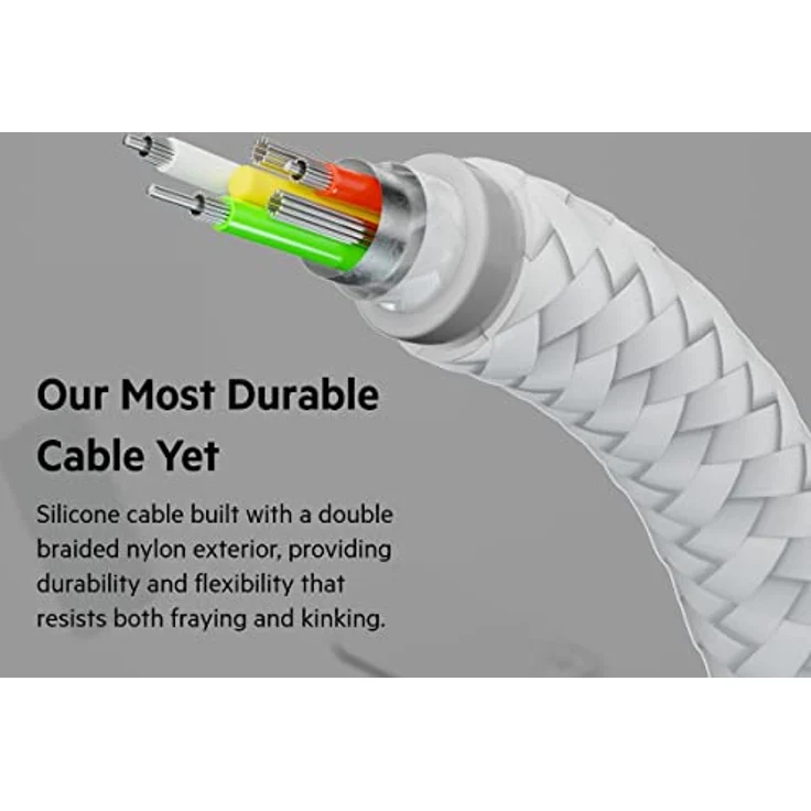 Belkin BoostCharge Pro Flex geflochtenes USB-A/Lightning-Kabel, 1 m, MFi-zertifiziertes Ladekabel für iPhone 14/14 Plus, 13, 12, Pro, Max, mini, SE, iPad und andere Geräte – Weiß – Bild 5