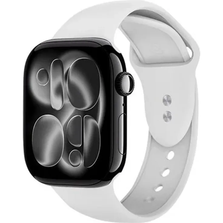 CRONG Liquid - Apple Watch Band 44/45/46/49 mm - Weiß, flexibles Liquid-Silikon mit hydrophober Oberfläche, hautfreundlich und leicht zu reinigen