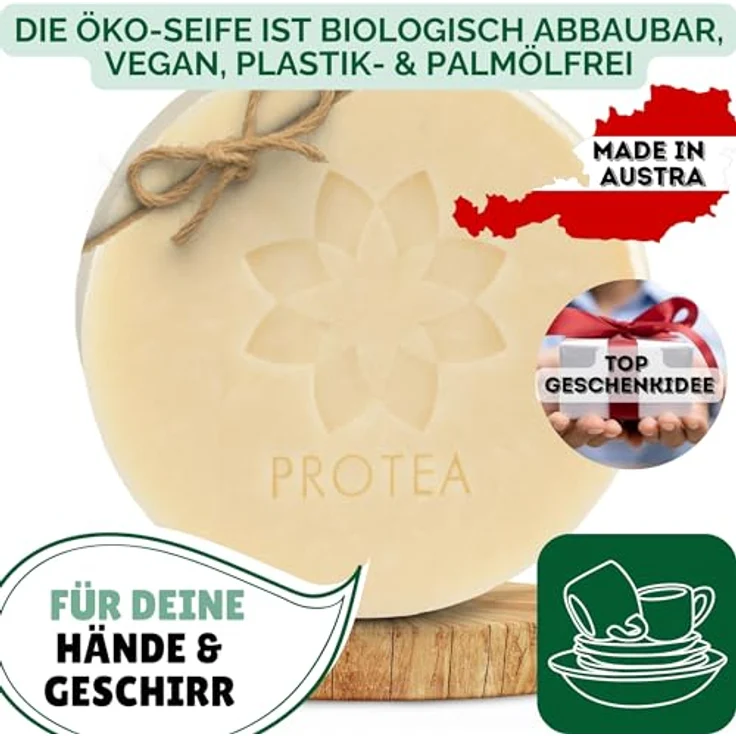 Protea Festes Spülmittel, biologisch abbaubare Geschirrspülseife, vegan, plastik- und palmölfrei, mit natürlichen Inhaltsstoffen, in Öko-Dose – Bild 5