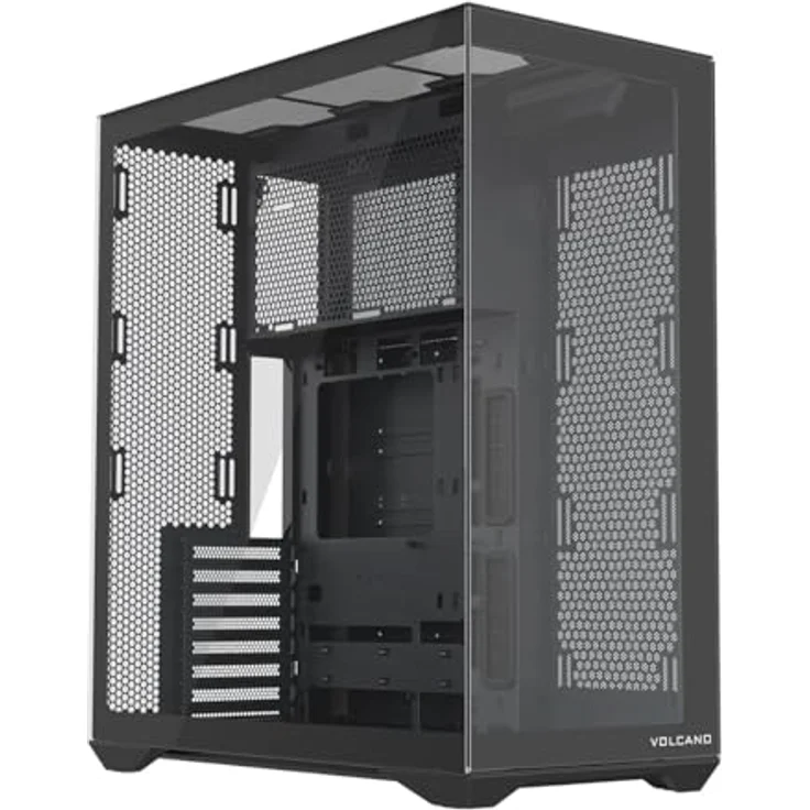 Modecom Volcano Space XL Full Tower NF, PC Gaming Gehäuse ATX, Schwarz, modularer Aufbau, Platz für 400mm GPU, modernes Dual-Chamber Design, gehärtete Glas-Optik, ohne Lüfter – Bild 2