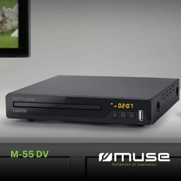 Muse M-55 DV Full HD DVD-Player, kompatibel mit DVD+R/RW, CD, MP3, JPEG, HDMI & USB-Anschluss, inklusive Fernbedienung und LED Display – Bild 2