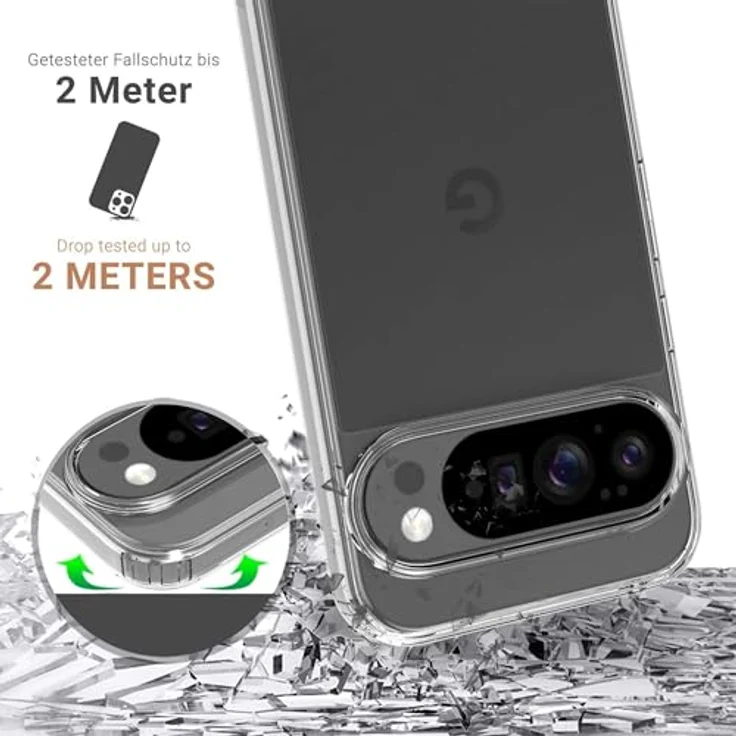 JT Berlin Pankow Clear BackCase für Google Pixel 10/10 Pro, Anti-Finderabdruck, kratzfest, kompatibel mit Wireless Charging, transparent – Bild 2